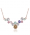 Колье Massimiliano Bijoux в розовом золоте с разноцветными кристаллами Swarovski